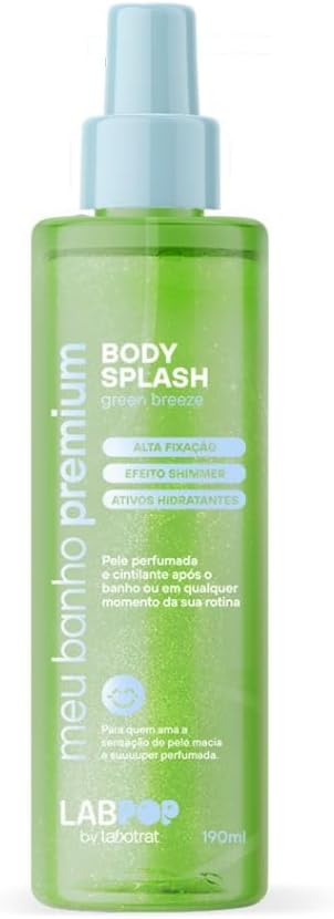 Kit Green Breeze Completo Mousse Esfoliante, Body Splash, Hidratante e Gel de Banho Labpop By Labotrat - Meu Banho Premium - Limpeza, Hidratação e Perfumação com Ácido Glicólico e Vitamina C