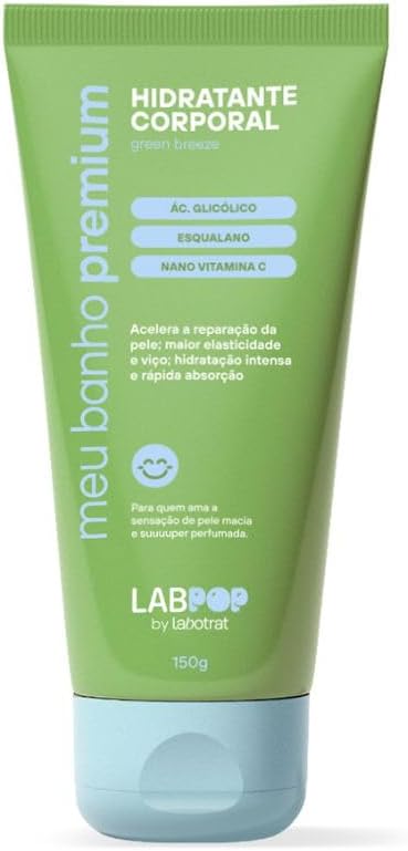 Kit Green Breeze Completo Mousse Esfoliante, Body Splash, Hidratante e Gel de Banho Labpop By Labotrat - Meu Banho Premium - Limpeza, Hidratação e Perfumação com Ácido Glicólico e Vitamina C