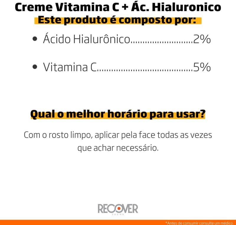 Kit Skincare Anti-Aging: Sérum Peles Maduras + Creme Vitamina C com Ácido Hialurônico + Sabonete com Ácido Glicólico + Protetor solar Anti-aging - Recover Farma
