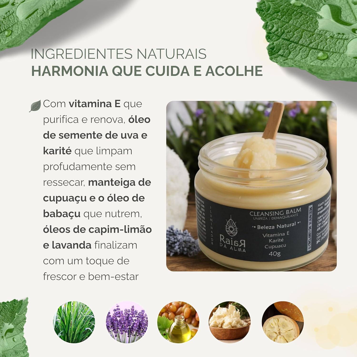 Kit Skincare Limpeza Revitalização Equilíbrio – Balm Demaquilante, Sabonete Iluminador, Tônico com Vitamina C, Ácido Lático, Alcaçuz Romã Natural Vegano Raiar da Alma