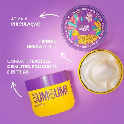 Kit Bumbum Cream Esfoliante Esfrega Barriguinha Cream 200g Trio Cuidado Diário Creme Corporal Tratamento De Celulite Estrias E Pelos Encravados BB - Beleza Brasileira