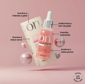 Kit Skincare ON em 4 passos - Sérum Facial Iluminador + Sérum Facial Revitalizante + Sabonete Facial Revitalizante + Água Micelar Prebiótica - ON