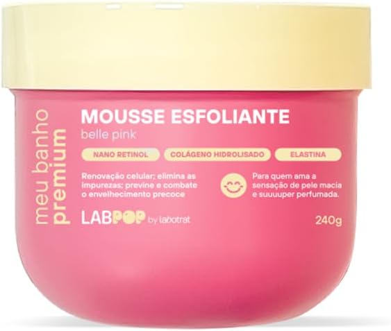 Kit Cuidados Completo Belle Pink - Meu Banho Premium - Esfoliante, Hidratante, Body Splash e Gel de Banho - Limpeza, Hidratação e Perfume com Nano Retinol e Colágeno