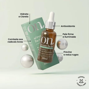 Kit Skincare ON em 4 passos - Sérum Facial Iluminador + Sérum Facial Revitalizante + Sabonete Facial Revitalizante + Água Micelar Prebiótica - ON