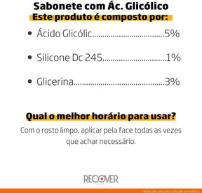 Kit Skincare Anti-Aging: Sérum Peles Maduras + Creme Vitamina C com Ácido Hialurônico + Sabonete com Ácido Glicólico + Protetor solar Anti-aging - Recover Farma