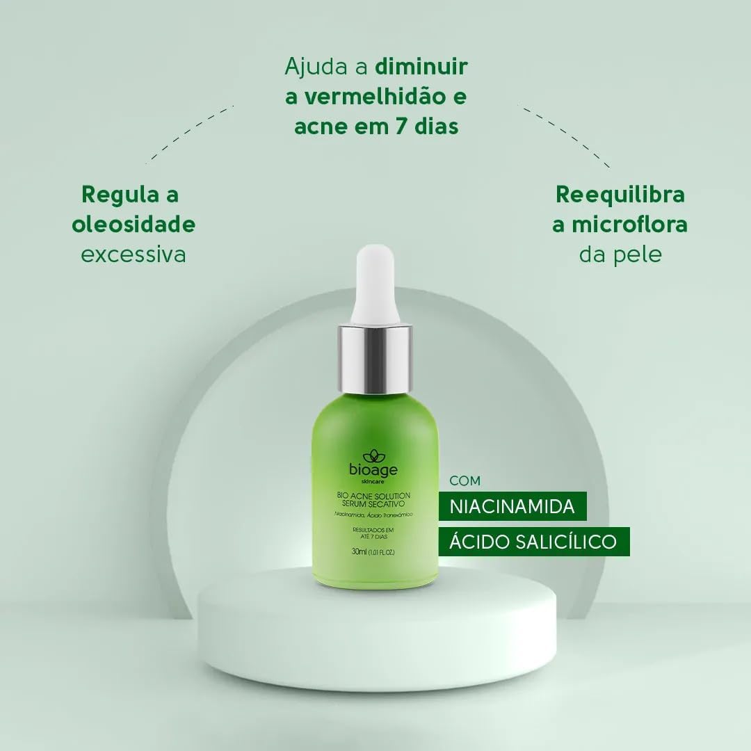Sabonete Facial + Serum + Tonico + Protetor Solar FPS70 - Tratamento Skincare Antiacne Completo - BIOAGE