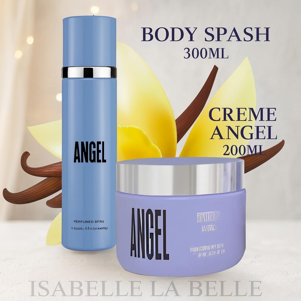Kit Body Splash angel 300ml + Creme 200ml Angel compatível Isabelle La Belle