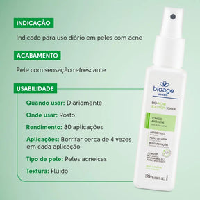 Sabonete Facial + Serum + Tonico + Protetor Solar FPS70 - Tratamento Skincare Antiacne Completo - BIOAGE
