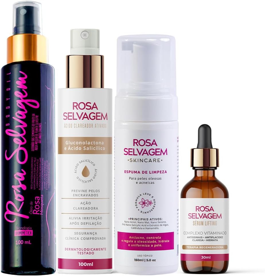 Kit Skincare + Óleo Clareador Rosa Selvagem