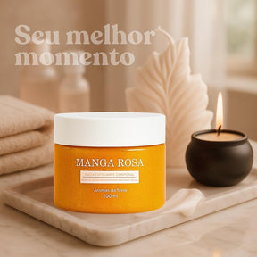 Esfoliante Corpo Manga Rosa Para Banho Natural Artesanal 200 Ml - Hidrata Nutre Proporciona Maciez Com Vitamina E e Ômega 6 + Espátula De Silicone Skin Care