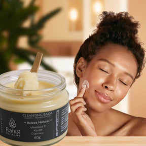 Kit Skincare Limpeza Revitalização Equilíbrio – Balm Demaquilante, Sabonete Iluminador, Tônico com Vitamina C, Ácido Lático, Alcaçuz Romã Natural Vegano Raiar da Alma